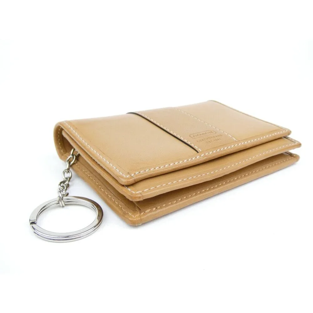 Coach‎ Tan Leather Key Holder Wallet